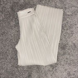 Vegan leather pleated trousers